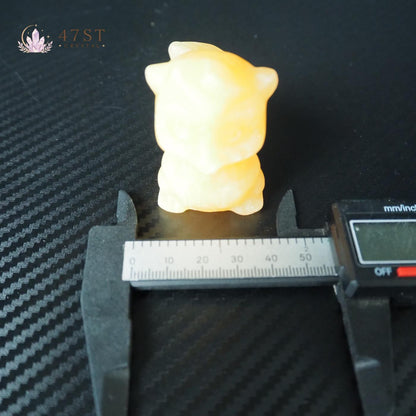 Orange Calcite Squirrel Carving