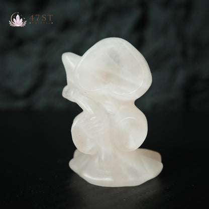 Rose Quartz Grim Reaper Carving