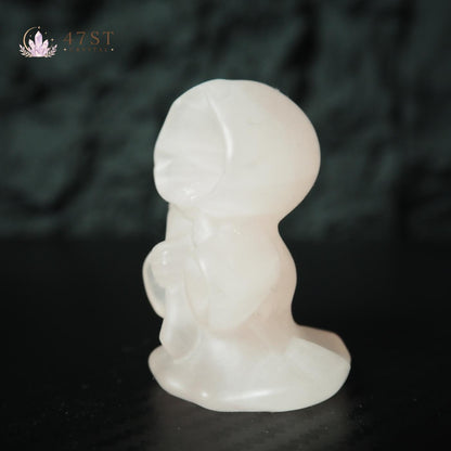 Rose Quartz Grim Reaper Carving