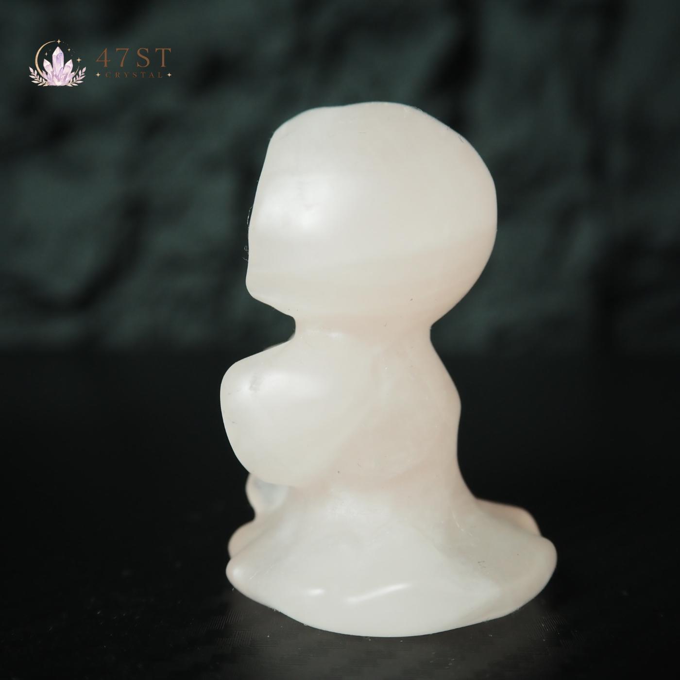 Rose Quartz Grim Reaper Carving