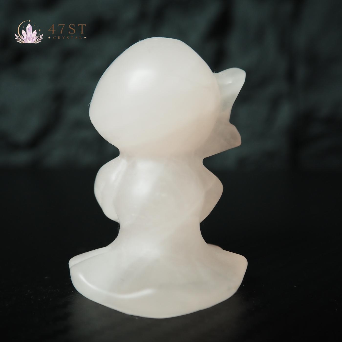 Rose Quartz Grim Reaper Carving