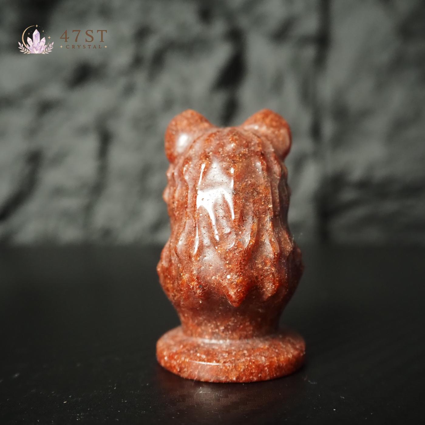 Red Jasper Wolf Carving