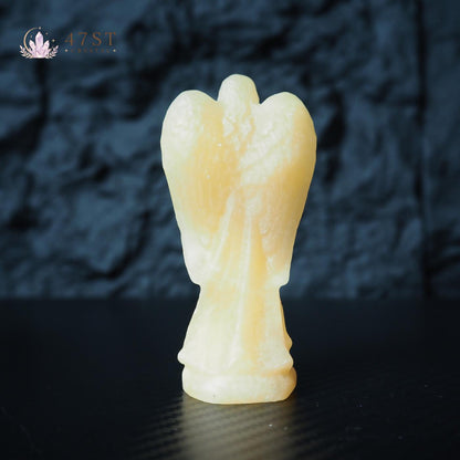 Orange Calcite Angel Carving