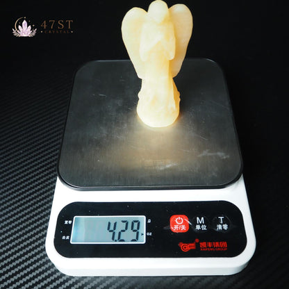 Orange Calcite Angel Carving