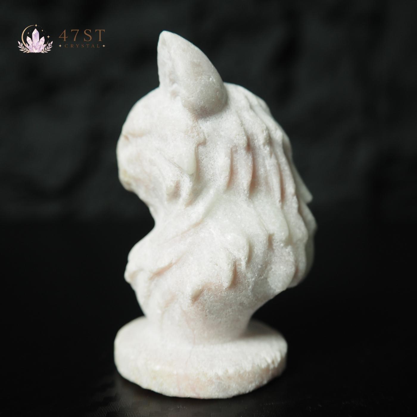 White Jade Wolf Carving