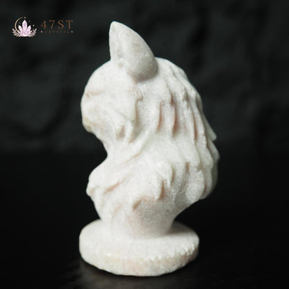White Jade Wolf Carving
