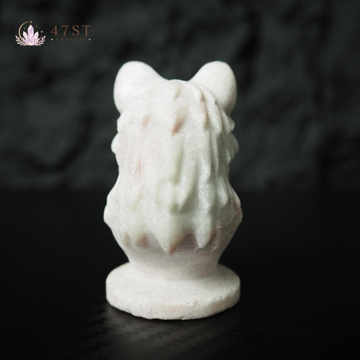 White Jade Wolf Carving