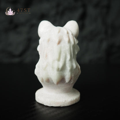 White Jade Wolf Carving