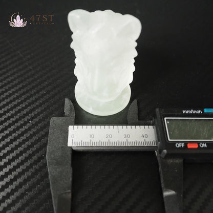 Fluorite Wolf Carving