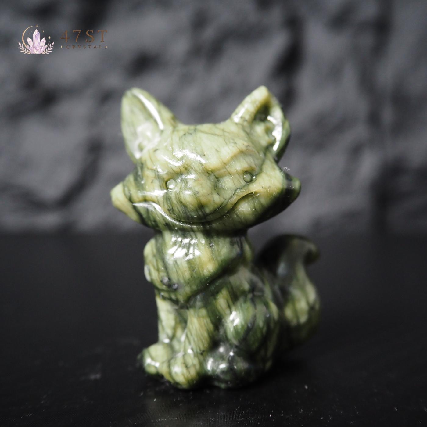 Serpentine Fox Carving
