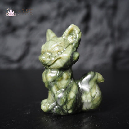 Serpentine Fox Carving