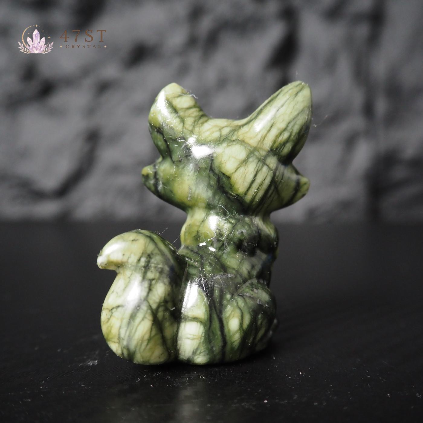 Serpentine Fox Carving
