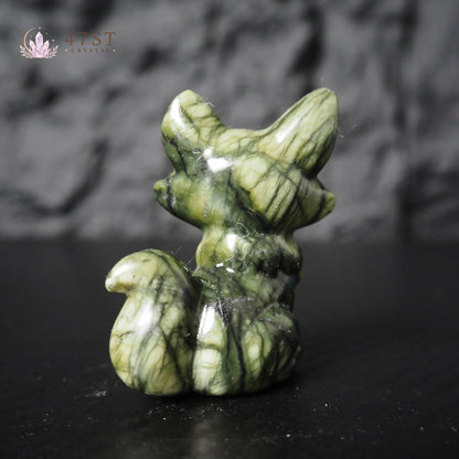Serpentine Fox Carving