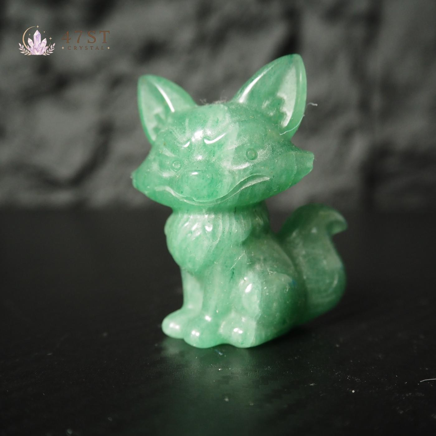 Green Aventurine Fox Carving