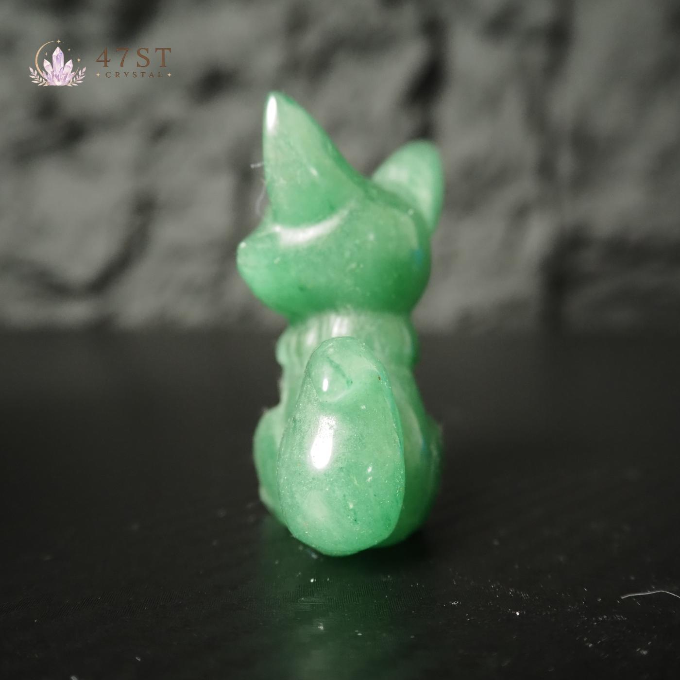 Green Aventurine Fox Carving