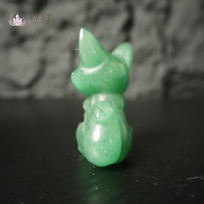 Green Aventurine Fox Carving