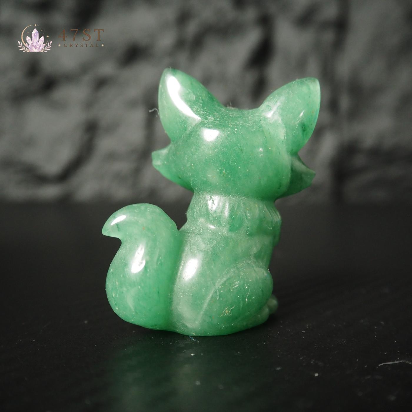 Green Aventurine Fox Carving