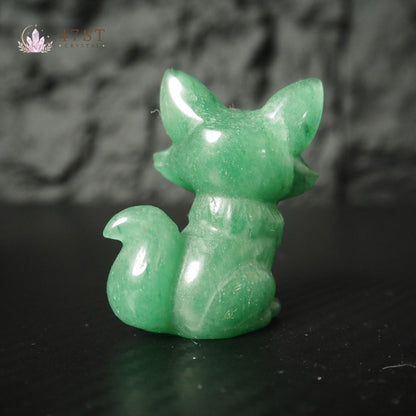 Green Aventurine Fox Carving