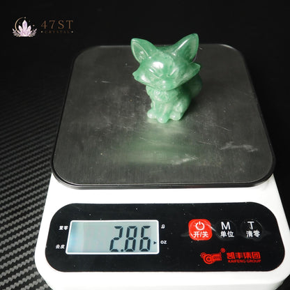 Green Aventurine Fox Carving