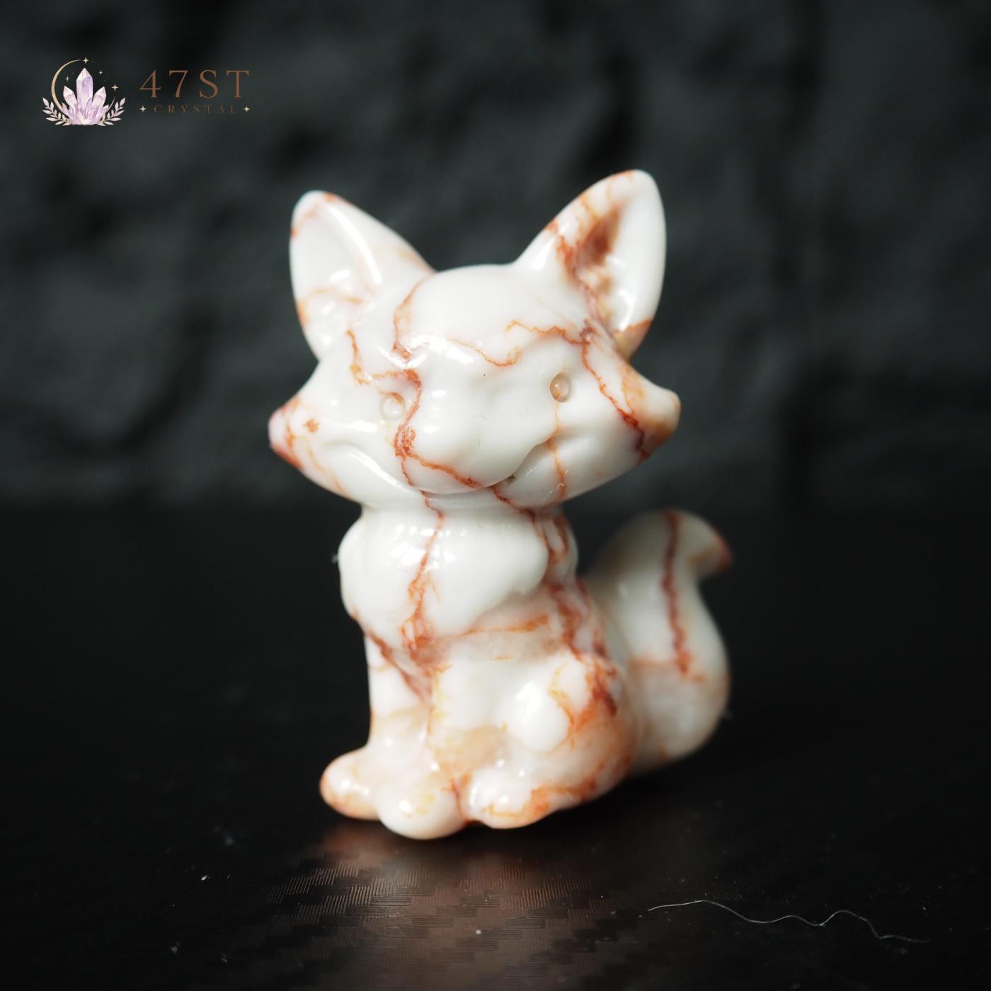 Red Line Jasper Fox Carving