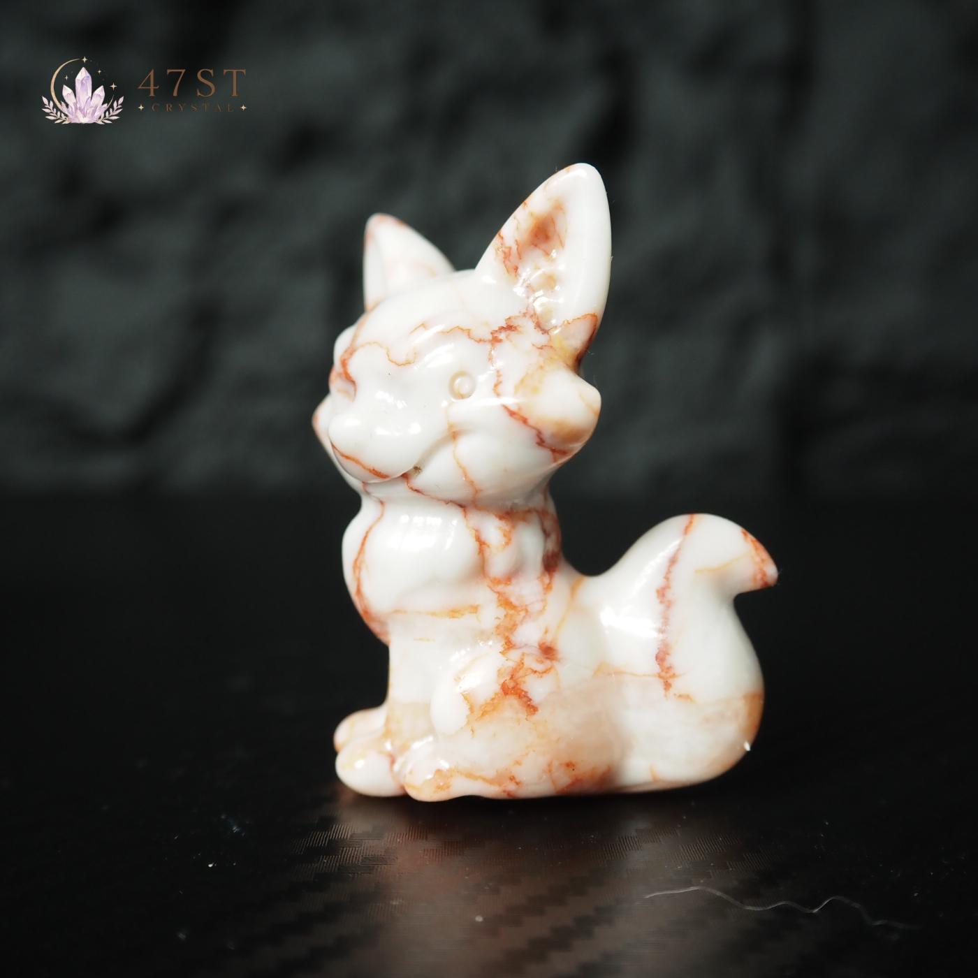Red Line Jasper Fox Carving