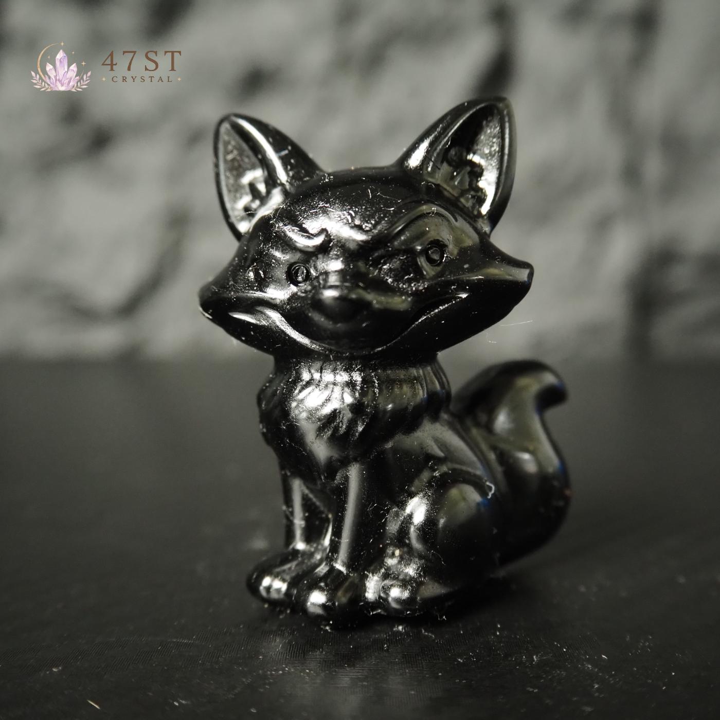 Obsidian Fox Carving