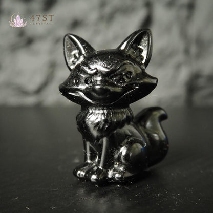 Obsidian Fox Carving