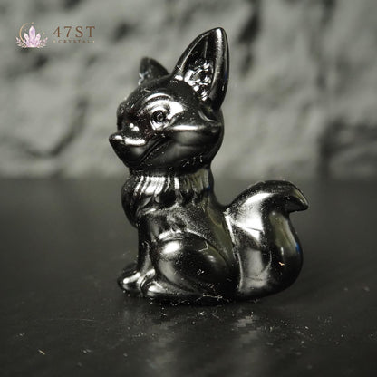 Obsidian Fox Carving