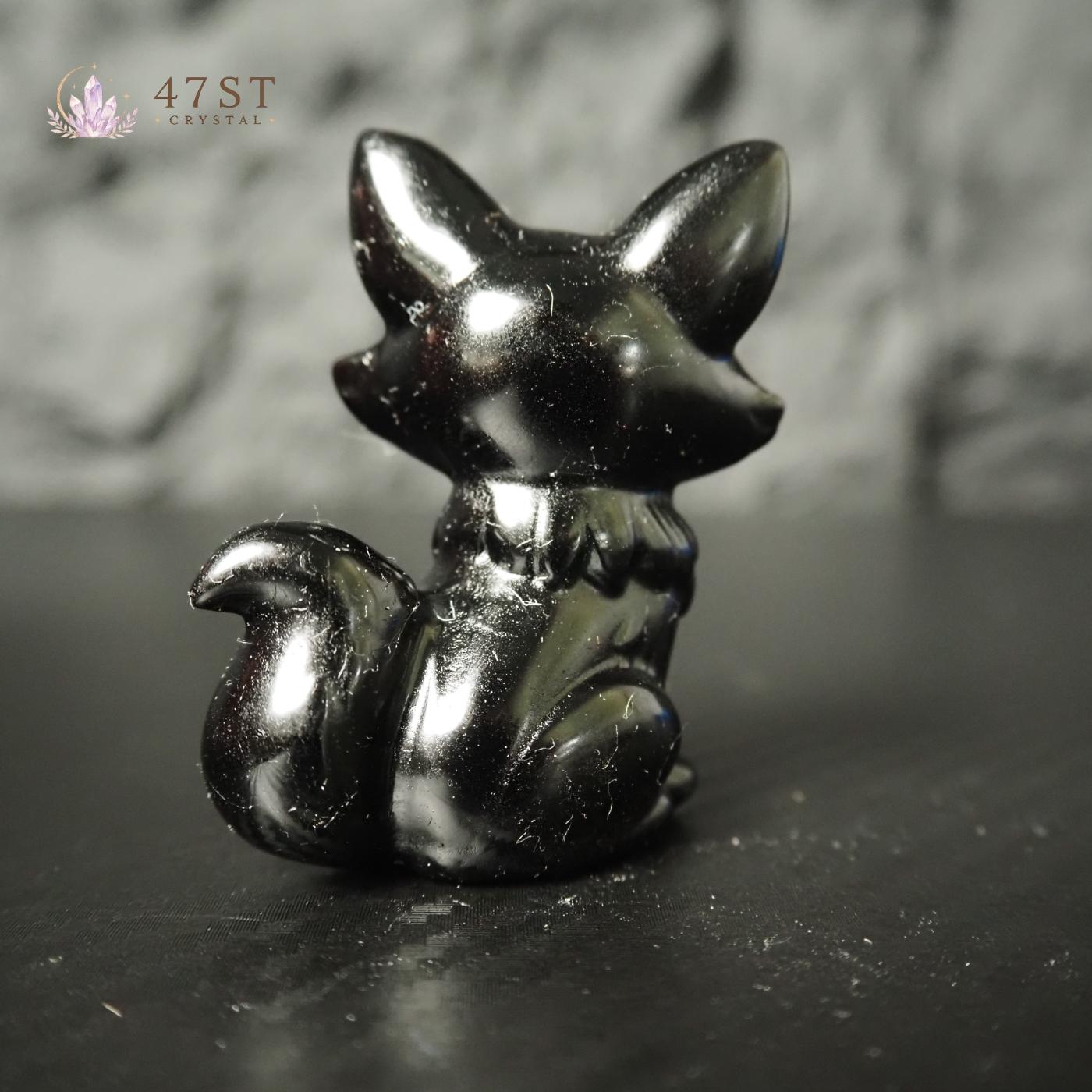 Obsidian Fox Carving