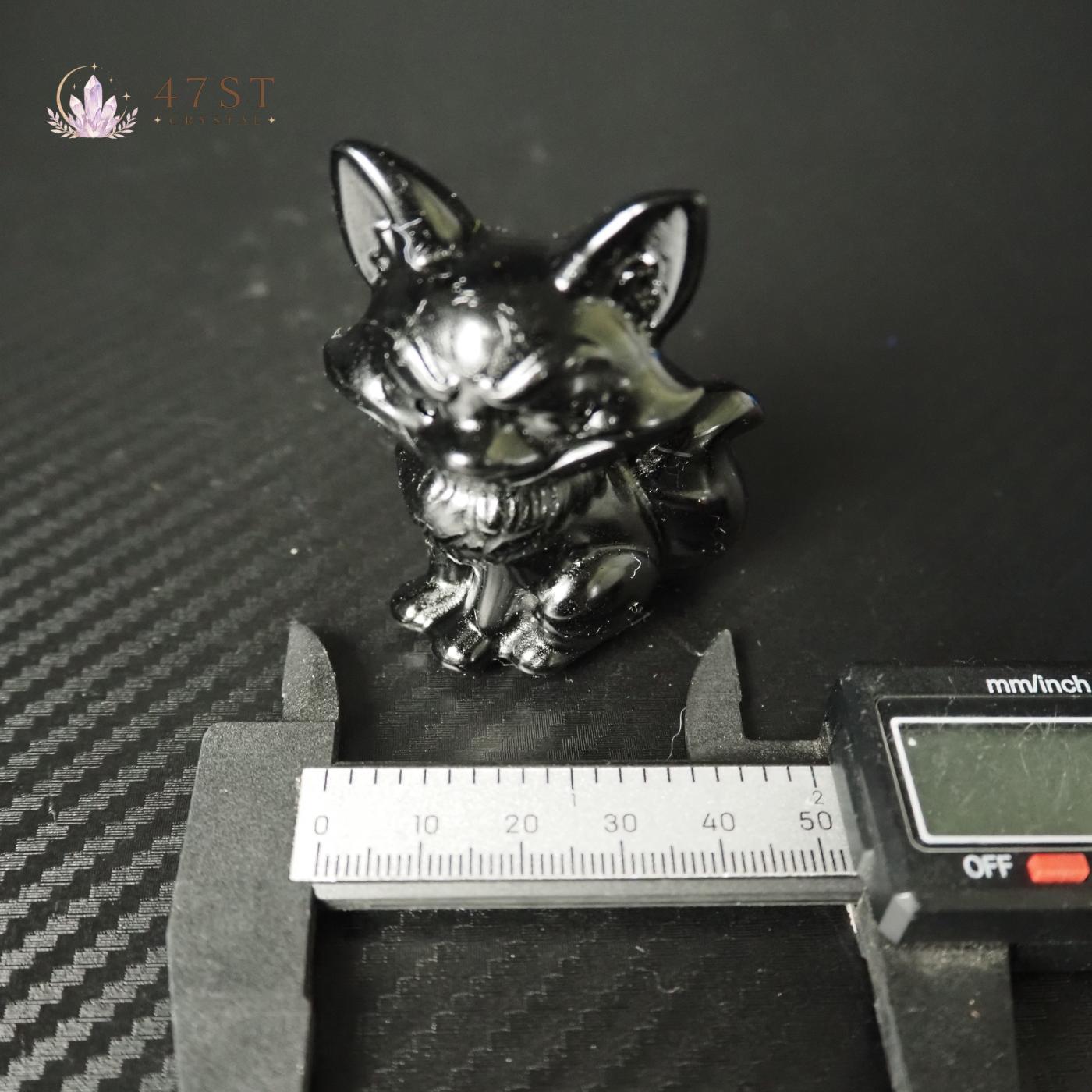 Obsidian Fox Carving