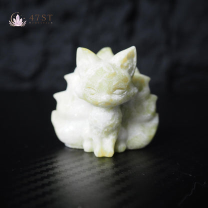 Serpentine Nine-Tail Fox Carving