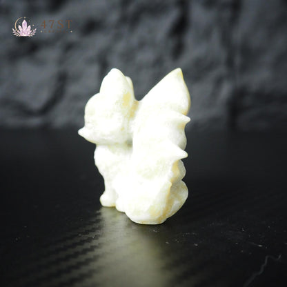 Serpentine Nine-Tail Fox Carving