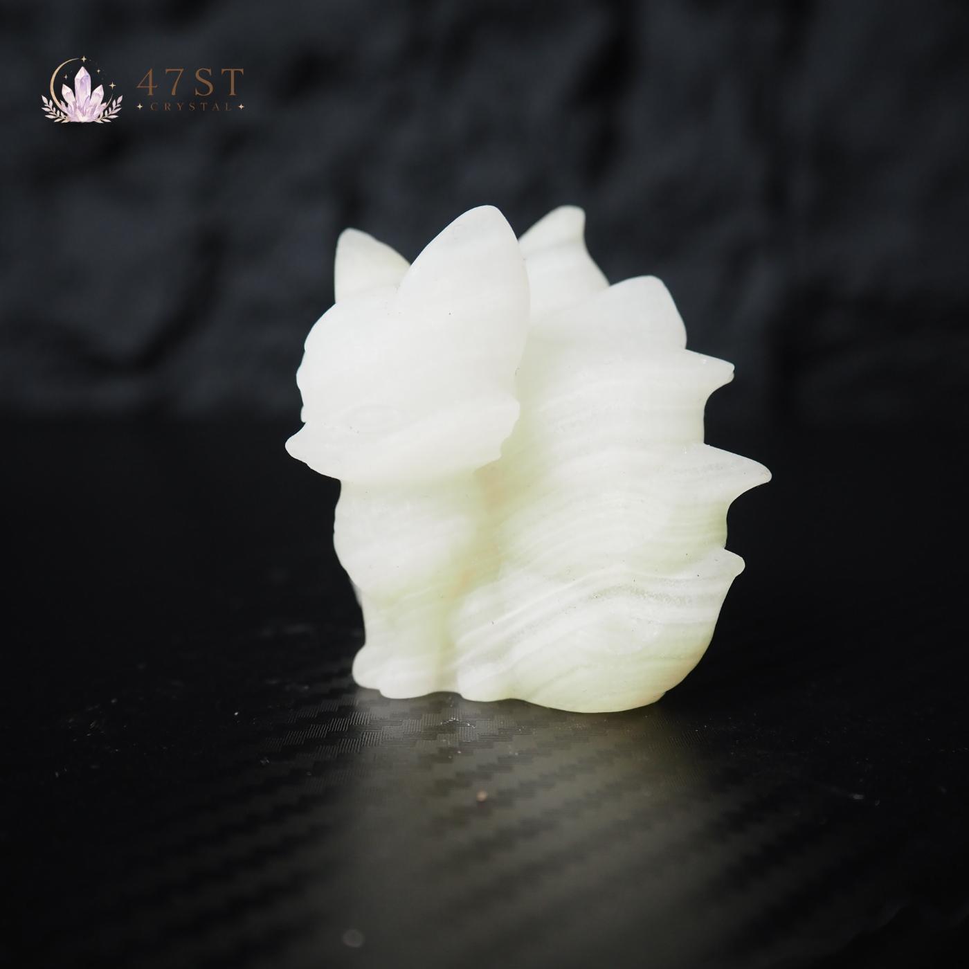 Afghan Jade Nine Tail Fox Carving