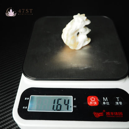 Orange Calcite Fox Carving