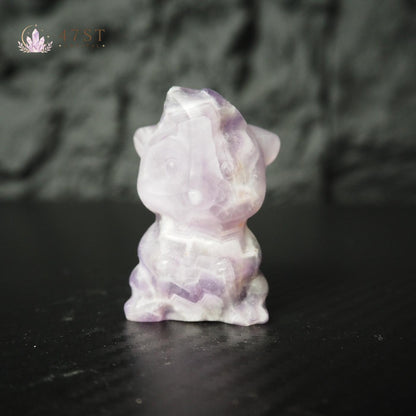 Dream Amethyst Squirrel Carving