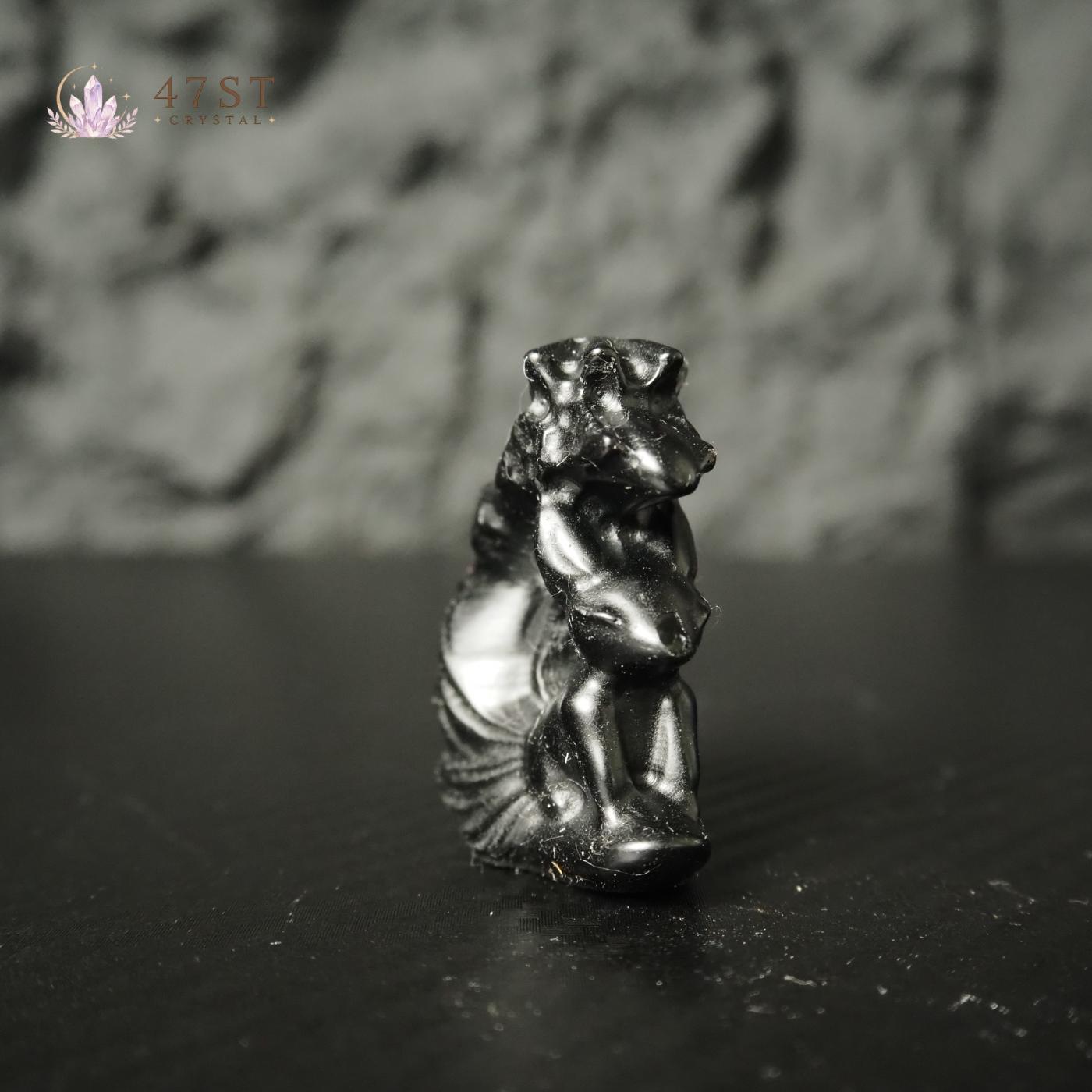 Obsidian Fox Carving