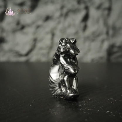 Obsidian Fox Carving