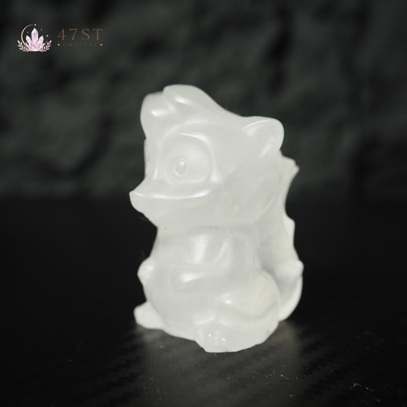 Clear Quartz Squirrel Carving