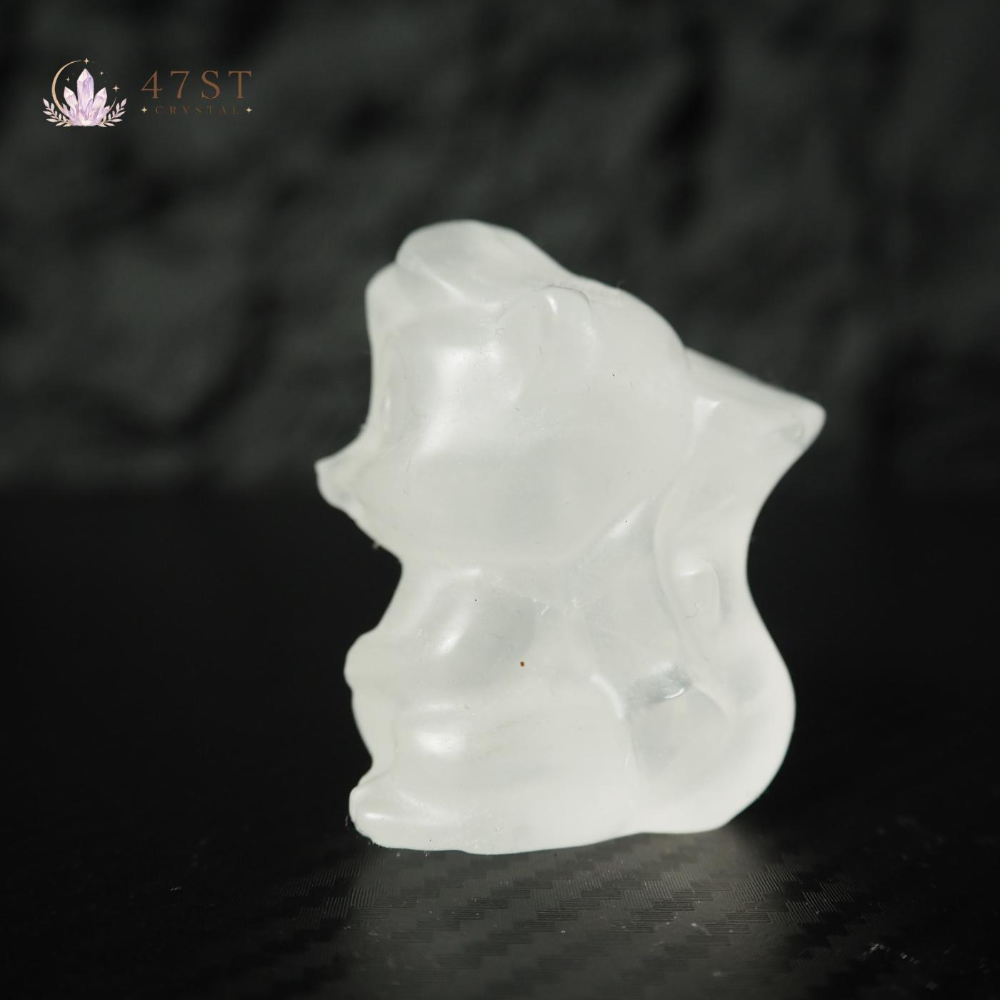 Clear Quartz Squirrel Carving
