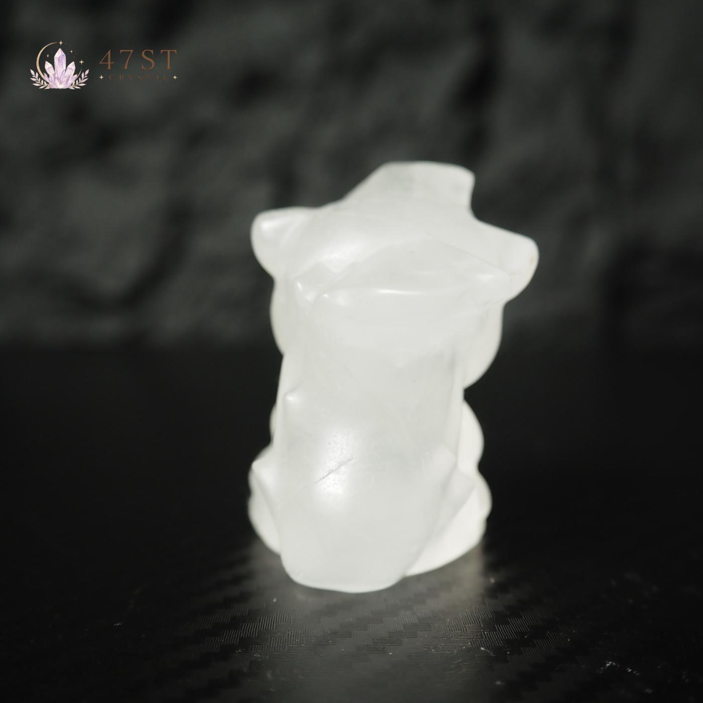Clear Quartz Squirrel Carving
