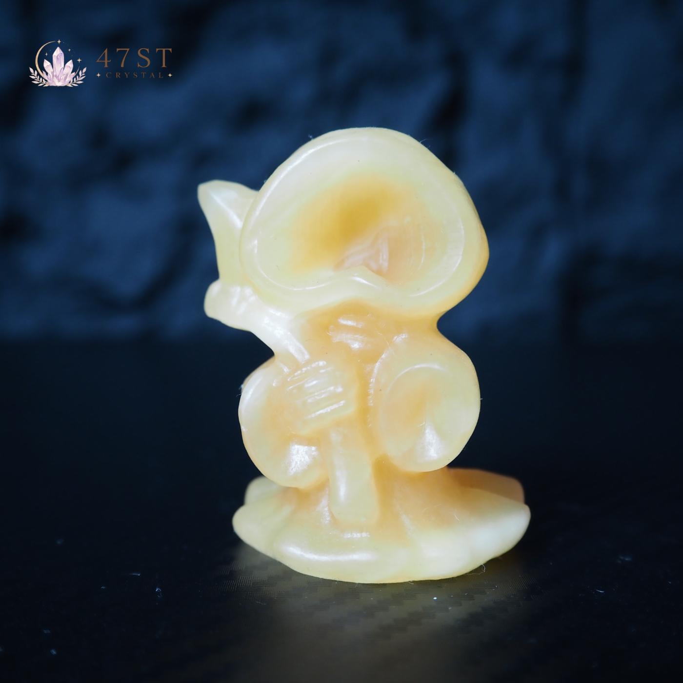 Orange Calcite Grim Reaper Carving