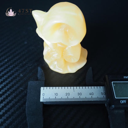 Orange Calcite Grim Reaper Carving