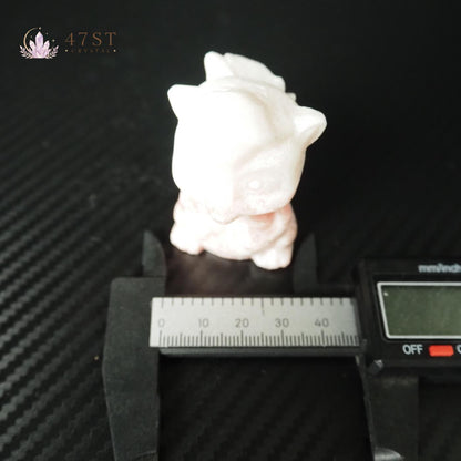 Pink Plum Blossom Jasper Squirrel Carving