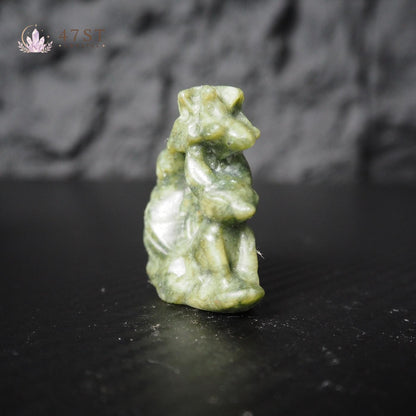 Serpentine Fox Carving
