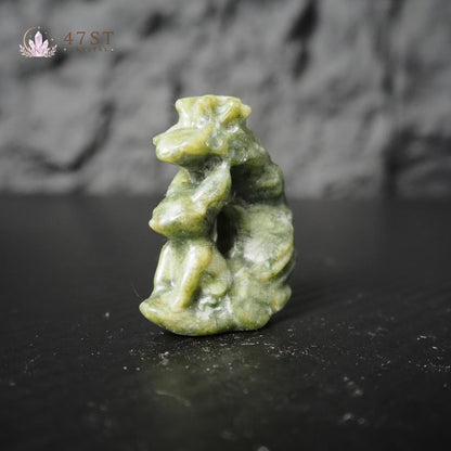 Serpentine Fox Carving