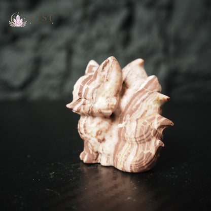 Red Zebra Jasper Nine Tail Fox Carving