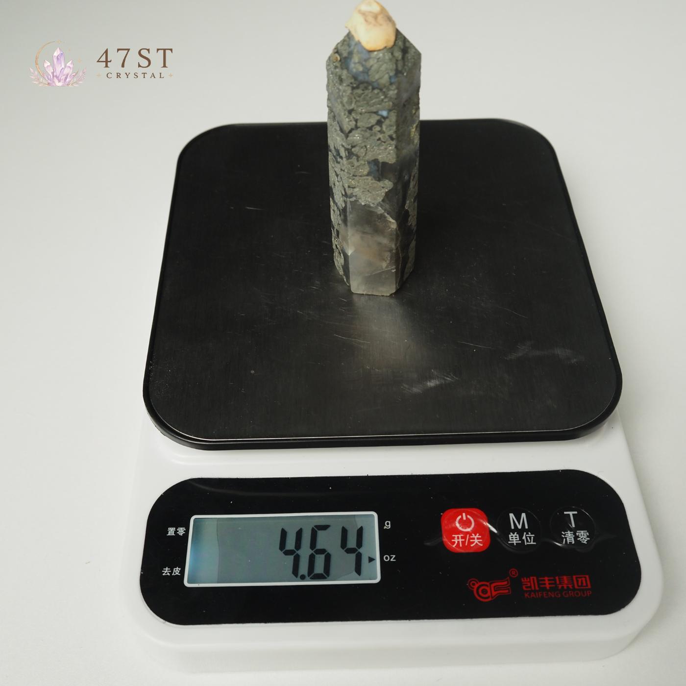 Pyrite in Fluorite Point