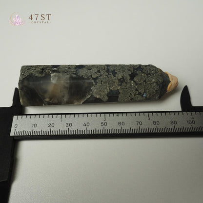 Pyrite in Fluorite Point