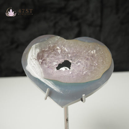 Druzy Agate Heart