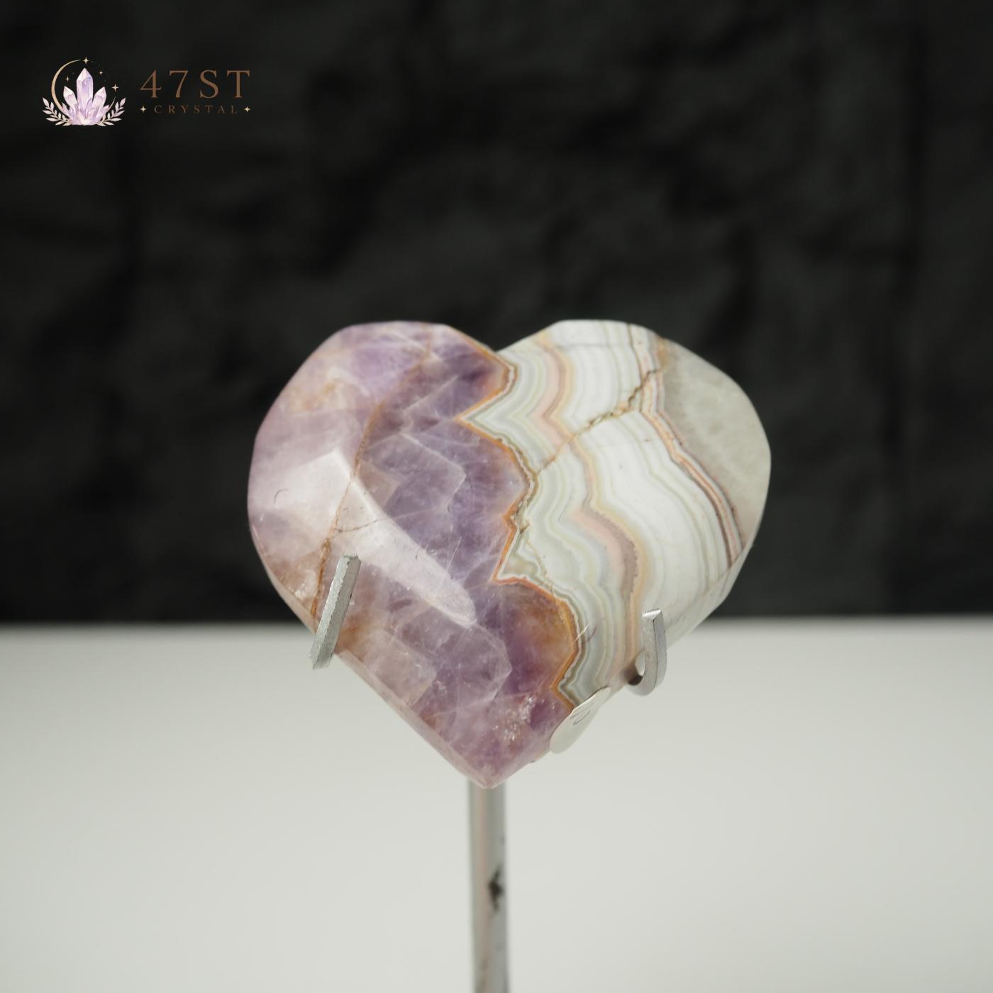 Amethyst Agate Heart